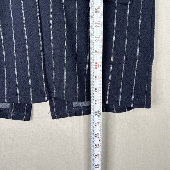 Harlyn Anthro Womens Jacket Extra Small Blue Pinstripe Longline Blazer Cardigan - Picture 6 of 16